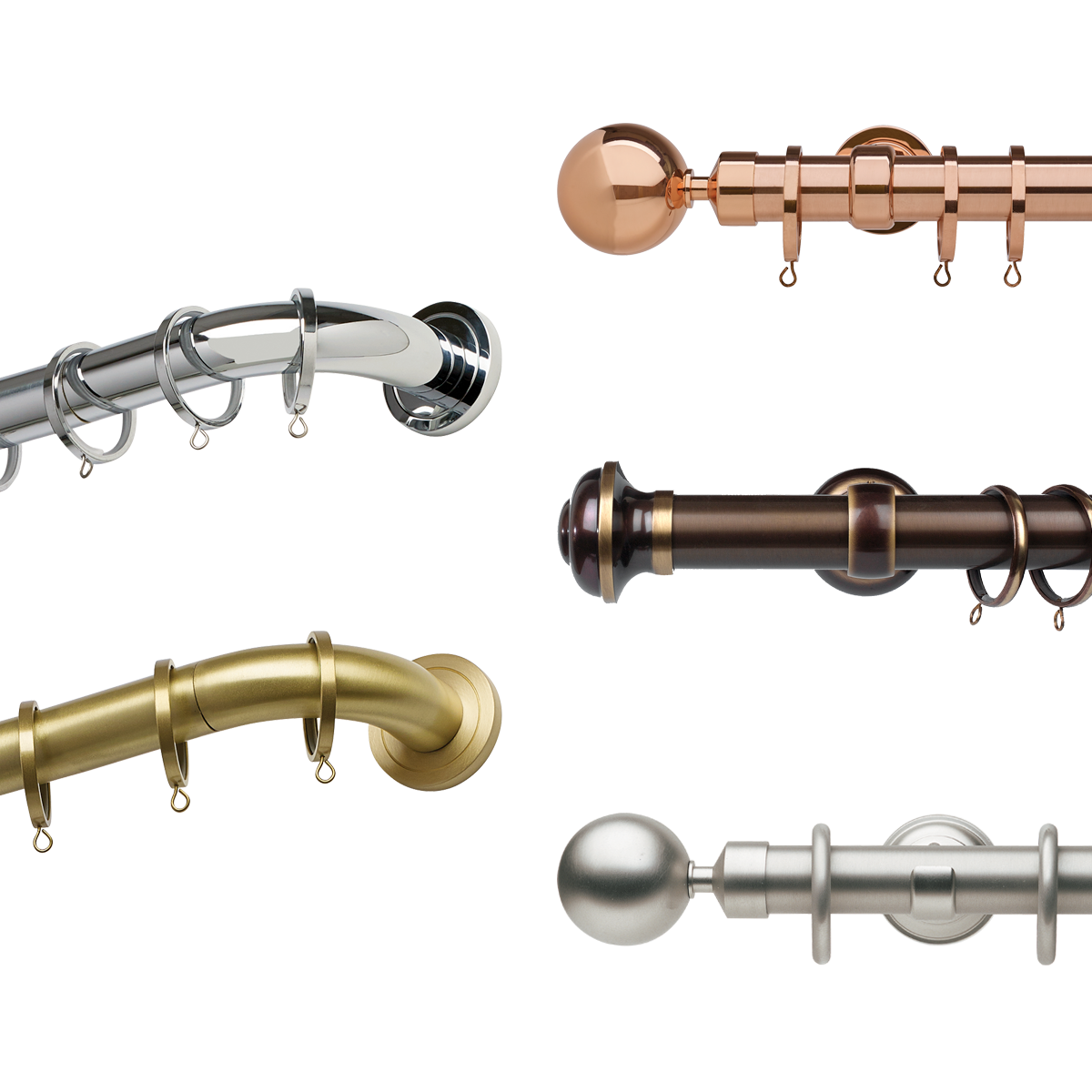 American Blinds: Prestige 1 3/16 Inch Custom Modern Metal Drapery Hardware